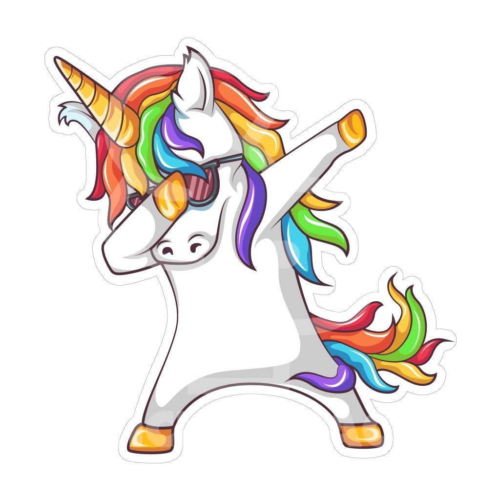 Sticker Pack Unicorn Dab Sticker, Large, 4-in