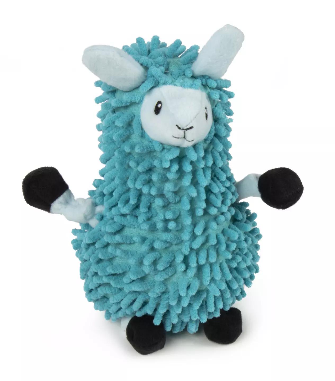 GoDog Llamas Chew Guard Noodle Plush Dog Toy, Blue, Small