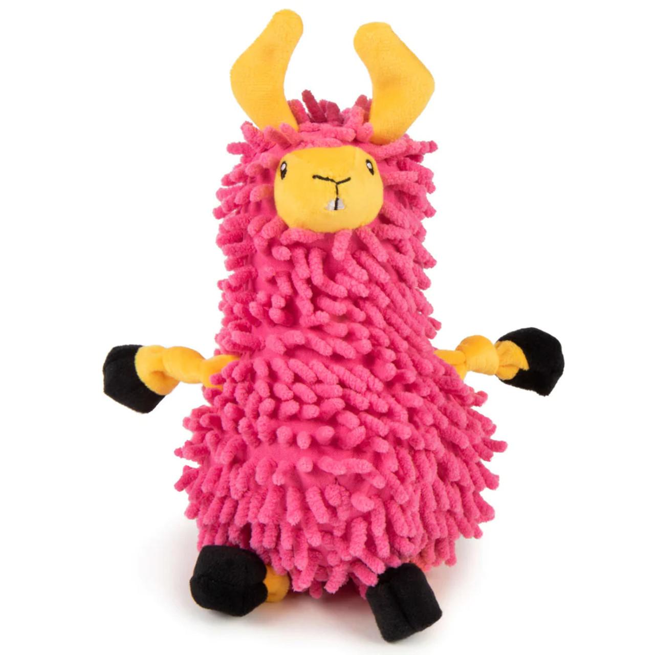 GoDog Llamas Chew Guard Noodle Plush Dog Toy, Pink, Small