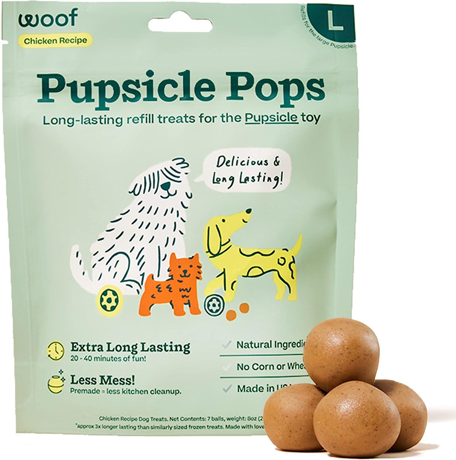 Woof Pupsicle Pops Chicken Flavor Dog Treats, Large