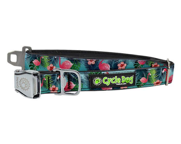 Cycle Dog FattyWidth Collar with Metal Buckle for Dogs, Flamingo