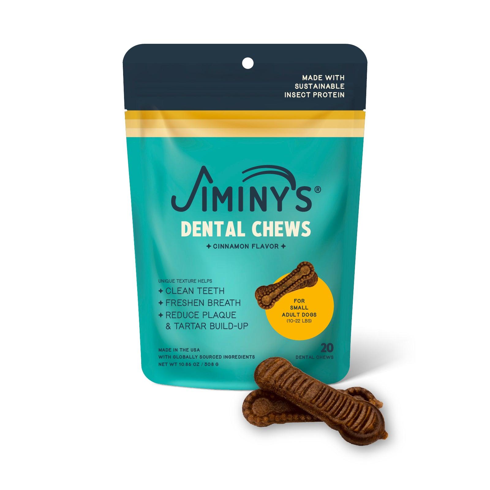 Jiminy's Cinnamon Flavor Dental Chews for Small Dogs, 20-count