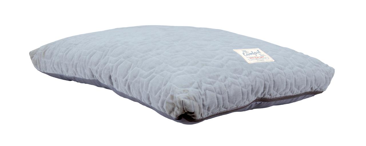 Happy Tails Comfort Quilted Pet Bed, Fog Gray