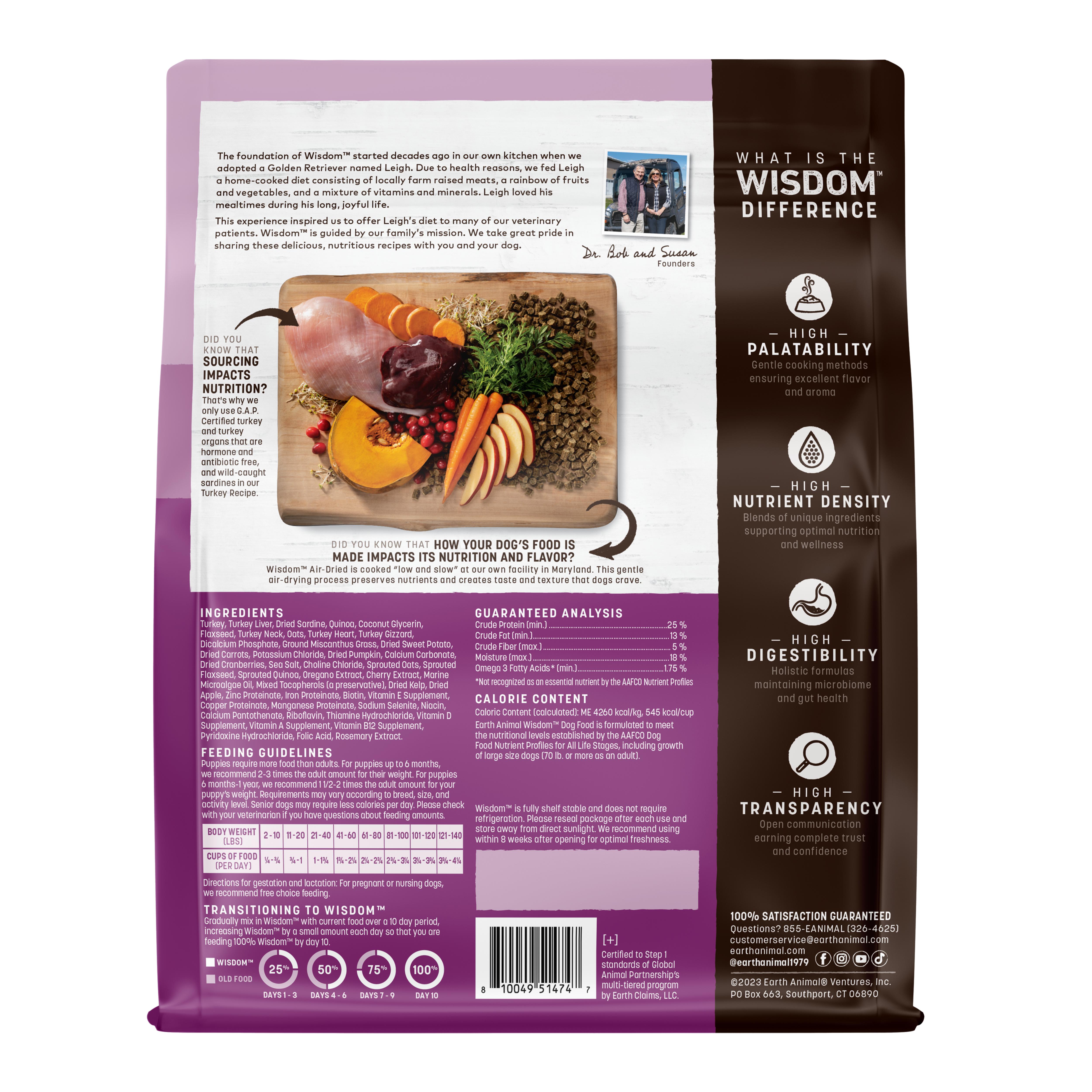 Earth Animal Wisdom Turkey Air-Dried Dog Food, 2-lb