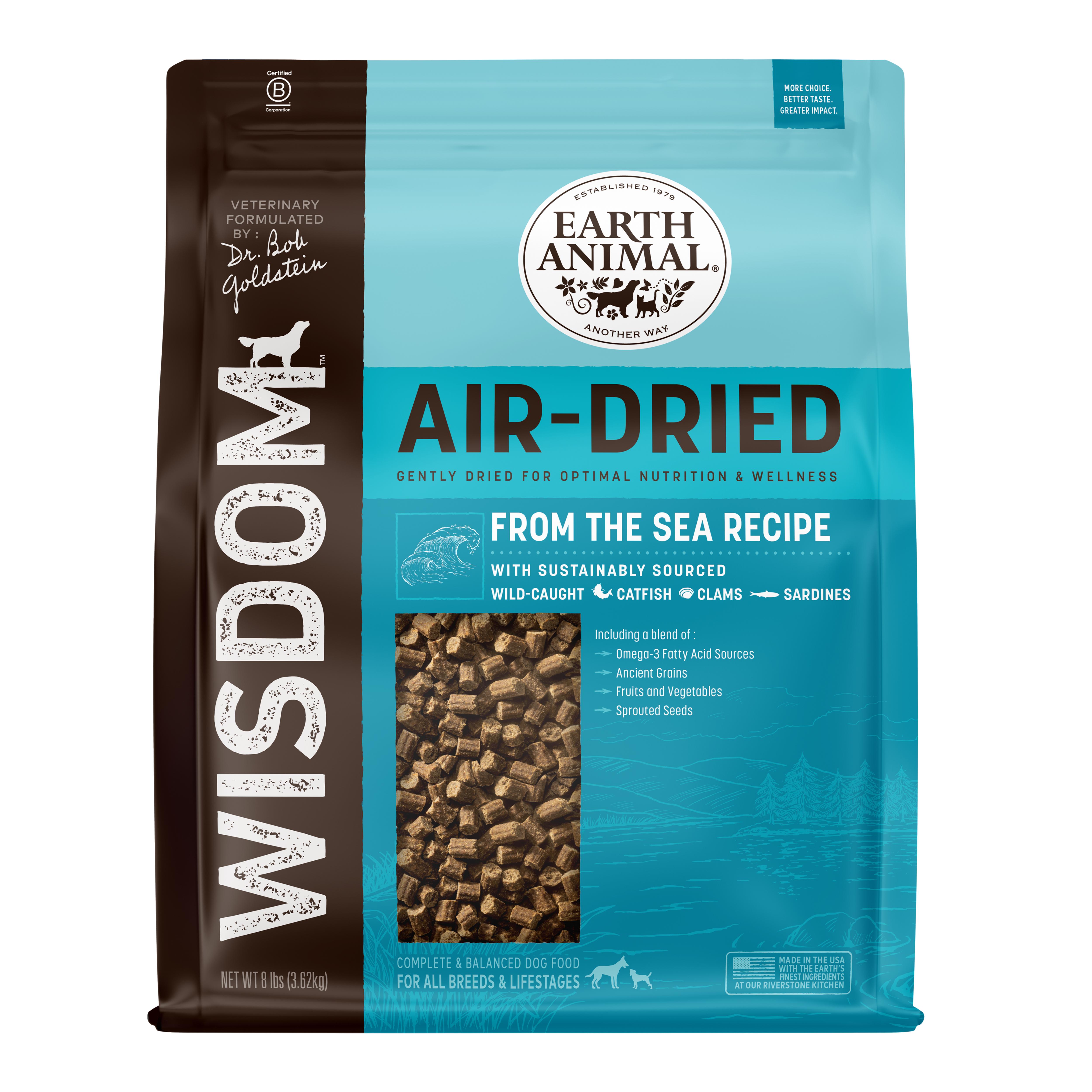 Earth Animal Wisdom From The Sea Air-Dried Dog Food, 8-lb