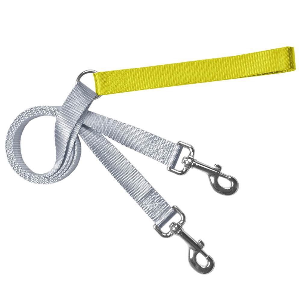 2 Hounds Design Double Connection Training Dog Leash, Yellow, 1-in