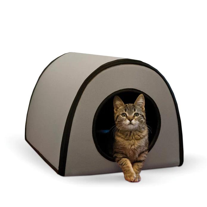 K&H Mod Thermo-Kitty Shelter Cat House, Gray