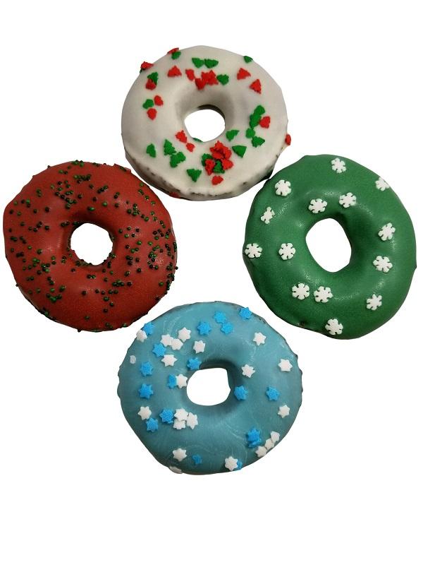 Paws Gourmet Bakery Christmas Doughnuts Dog Treats, 2.5-in (**)
