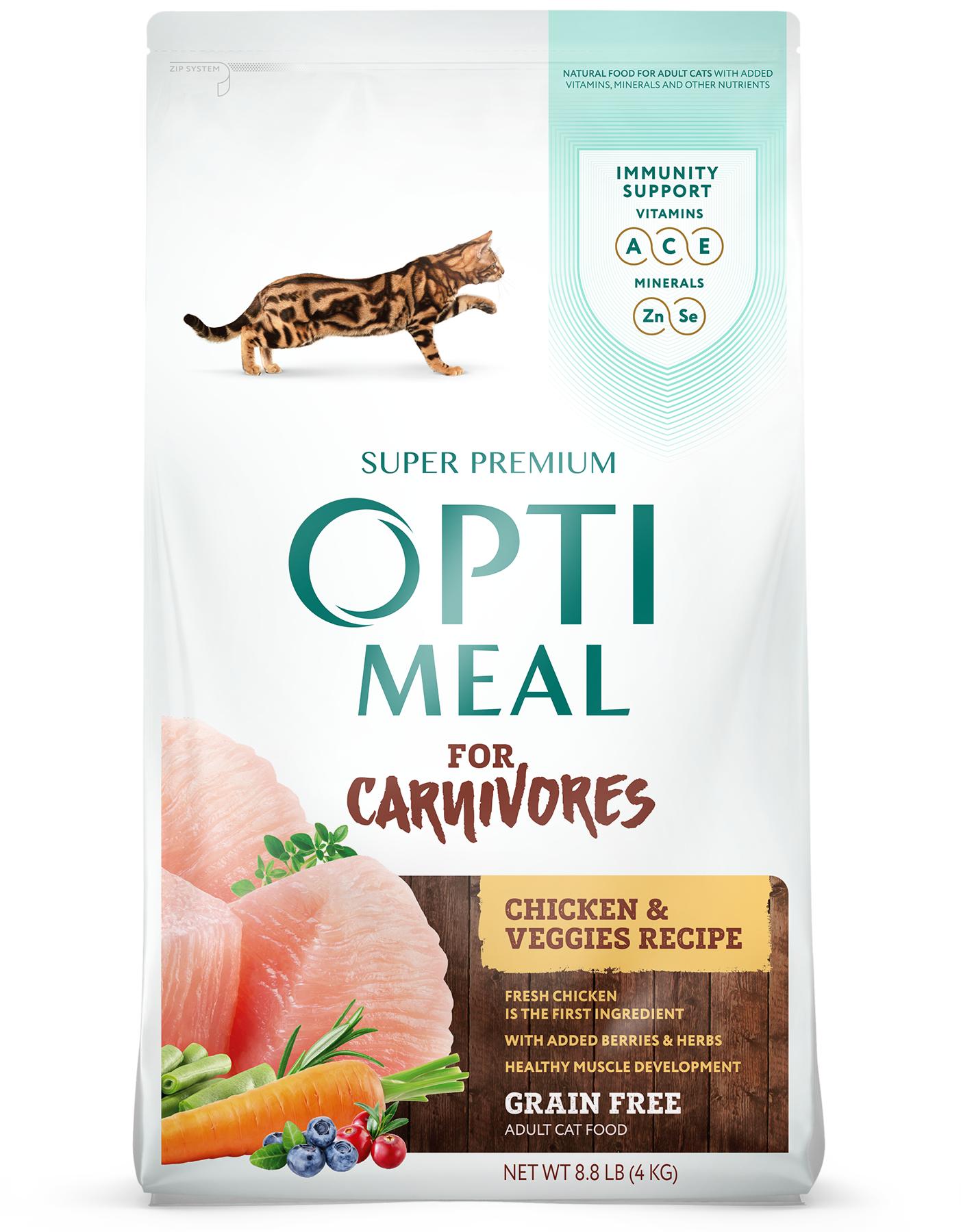 OptiMeal Chicken & Veggies Grain-Free Dry Cat Food, 8.8-lb