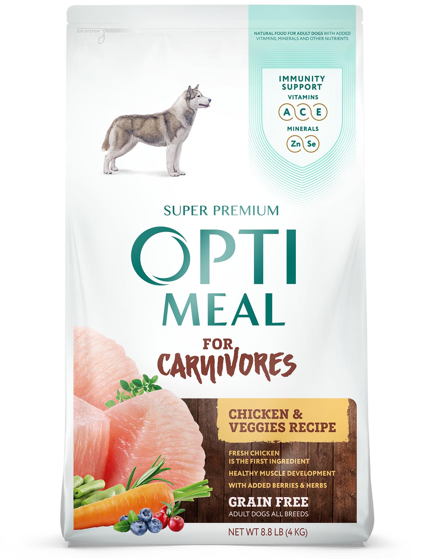 OptiMeal Chicken & Veggies Brown All Breeds Grain-Free Dry Dog Food, 3.3-lb