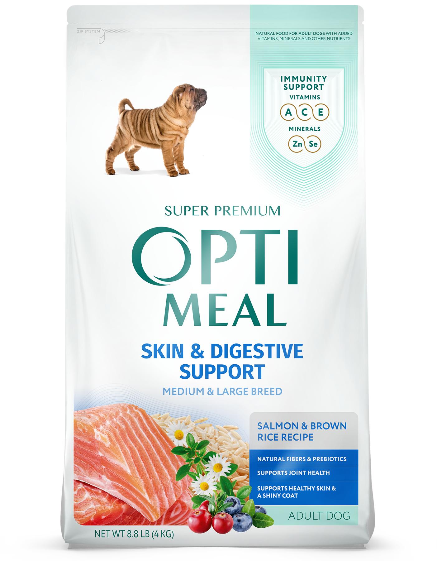 OptiMeal Skin & Digestive Support Salmon & Brown Rice Medium & Large Breed Dry Dog Food, 26.5-lb