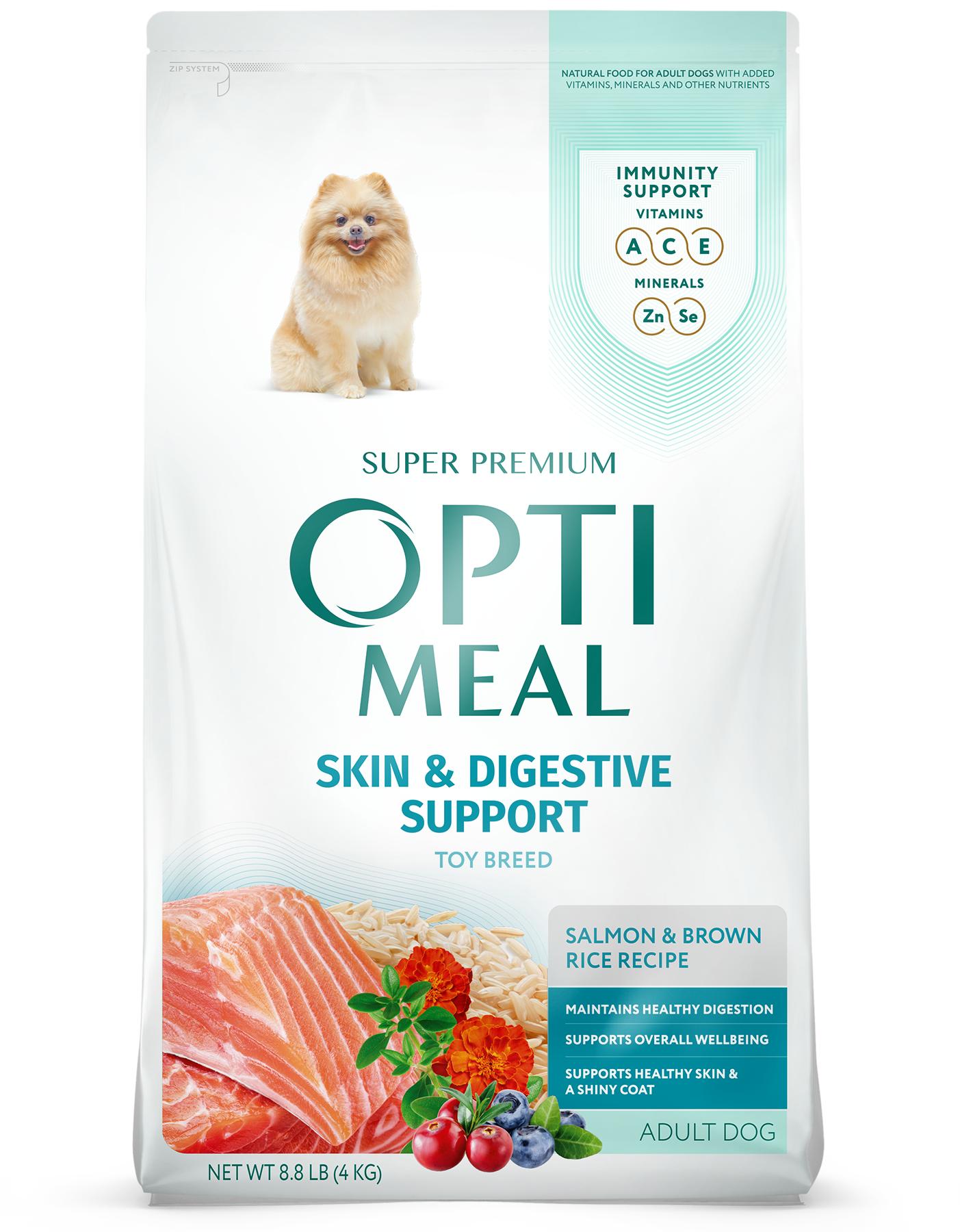 OptiMeal Skin & Digestive Support Salmon & Brown Rice Toy Breed Dry Dog Food, 8.8-lb