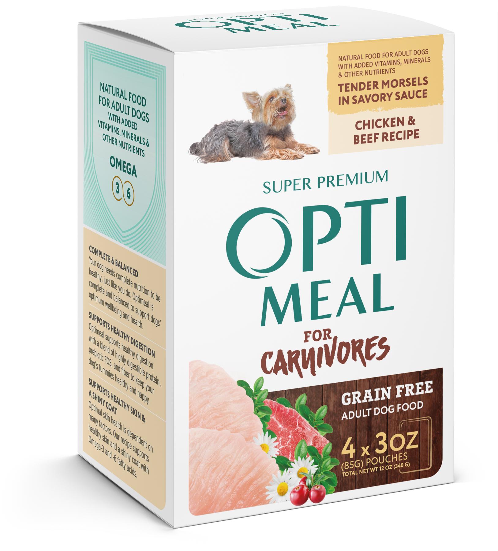 OptiMeal Tender Morsels in Savory Sauce Chicken & Beef Grain-Free Wet Dog Food