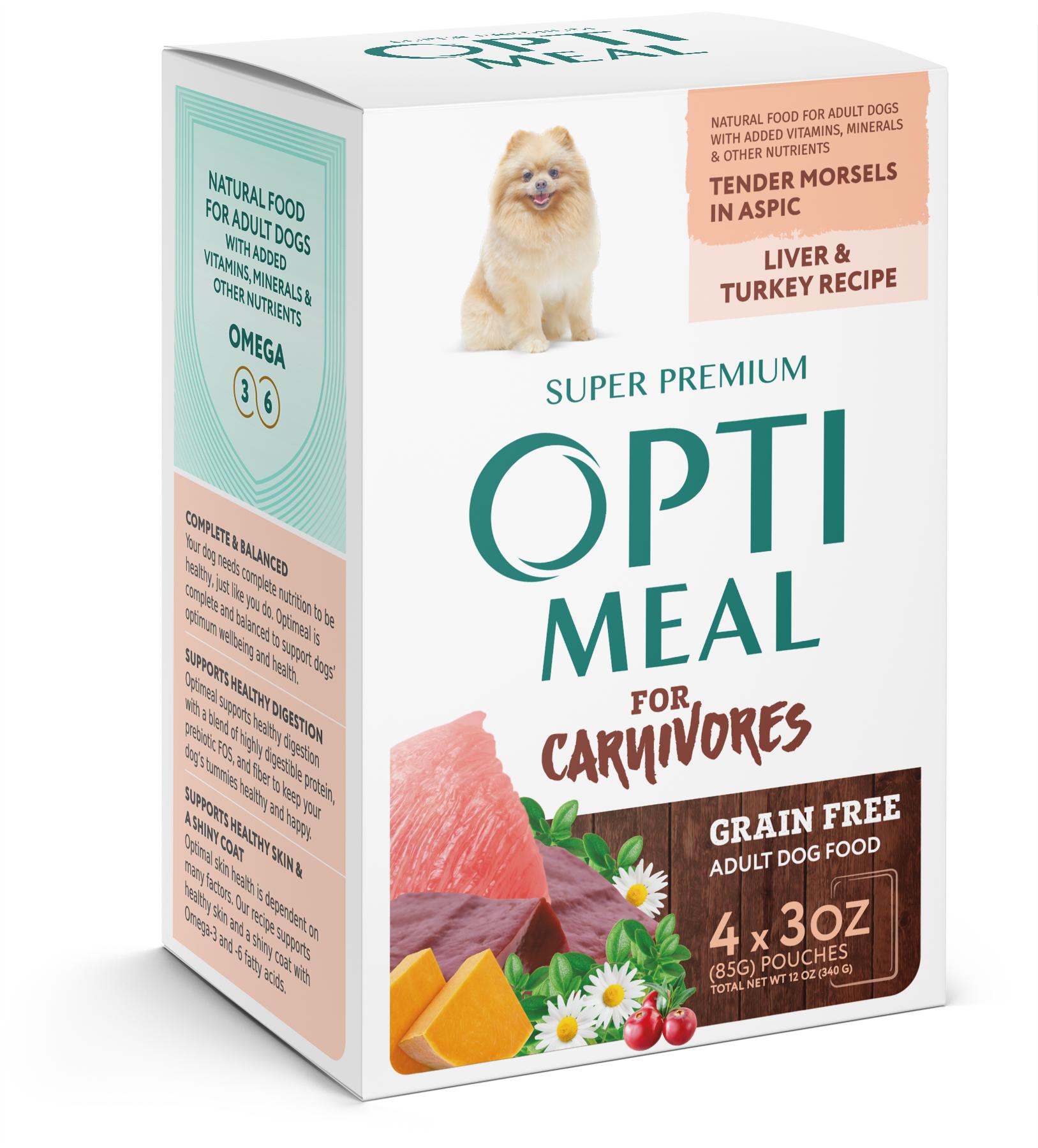 OptiMeal Tender Morsels in Aspic Liver & Turkey Grain-Free Wet Dog Food