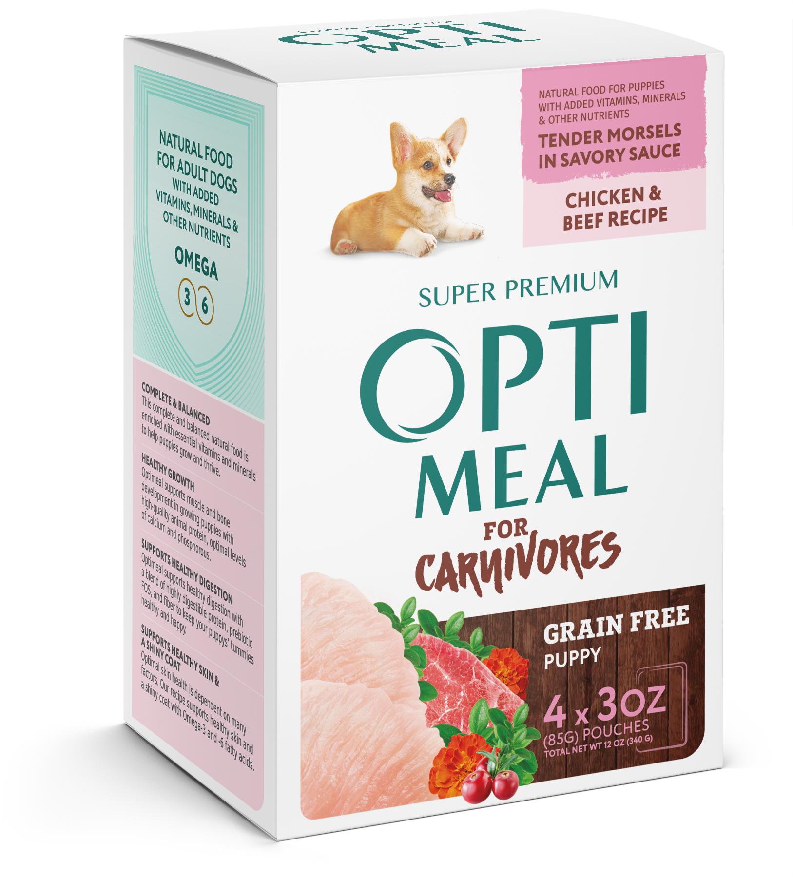 OptiMeal Tender Morsels in Savory Sauce Chicken & Beef Puppy Grain-Free Wet Dog Food