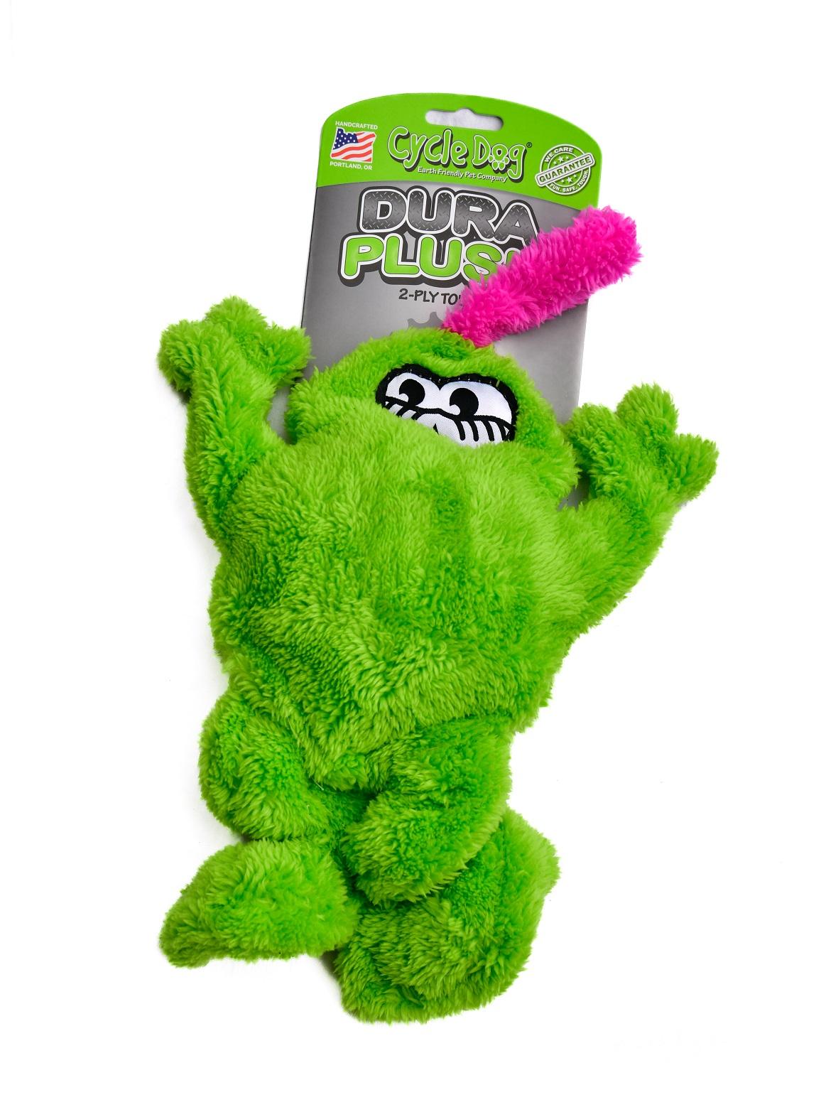 Cycle Dog Duraplush Frog Plush Dog Toy, Green