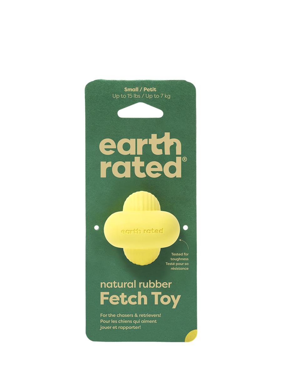 Earth Rated Natural Rubber Fetch Dog Toy, Yellow, Medium