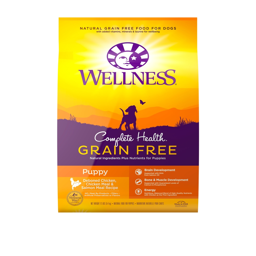 Wellness Complete Health Grain-Free Puppy Chicken & Salmon Dry Dog Food, 12-lb