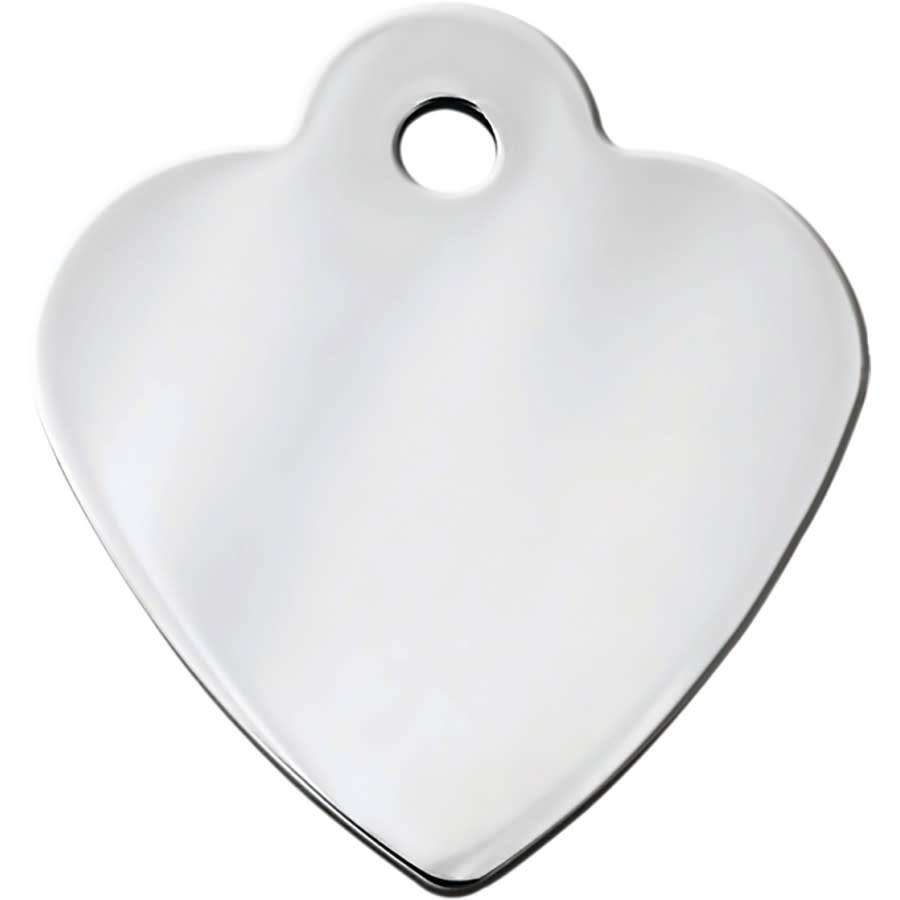 Quick-Tag Silver Plated Heart Engravable Pet ID Tag, Small (Size: Bag)