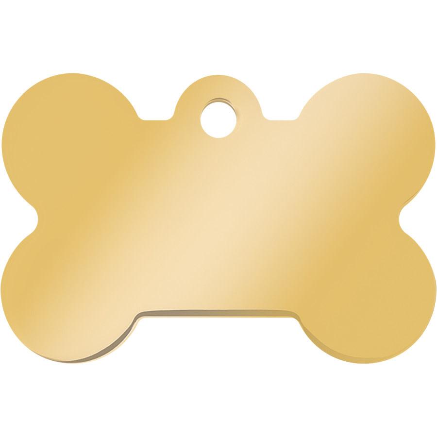 Quick-Tag Gold Plated Bone Engravable Pet ID Tag, Large