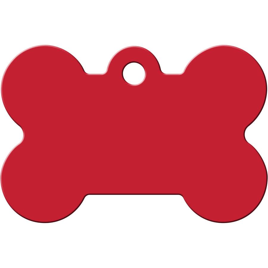 Quick-Tag Red Bone Engravable Pet ID Tag, Large