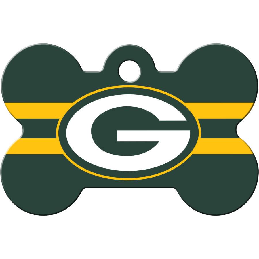 Quick-Tag Green Bay Packers Bone Engravable Pet ID Tag, Large