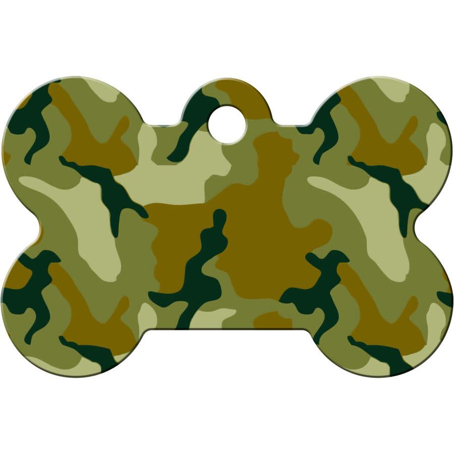 Quick-Tag Camo Bone Engravable Pet ID Tag, Large