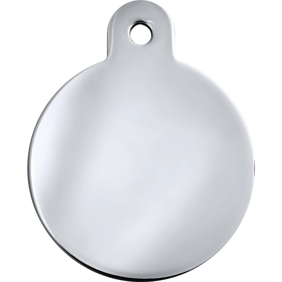 Quick-Tag Silver Plated Circle Engravable Pet ID Tag, Large