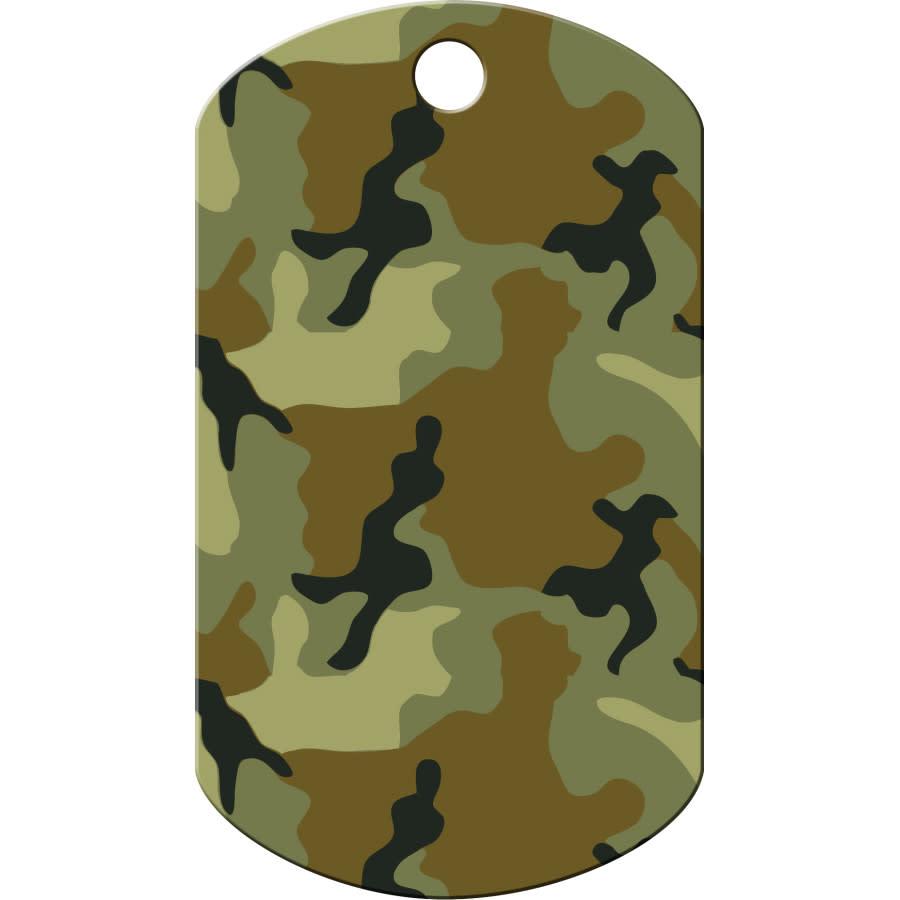 Quick-Tag Green Camo Military Engravable Pet ID Tag, Large