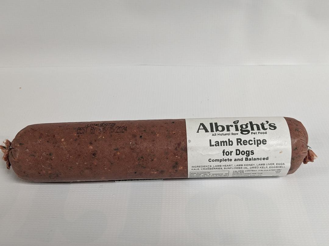 Albright's AAFCO Complete Lamb Frozen Dog Food, 40-lb