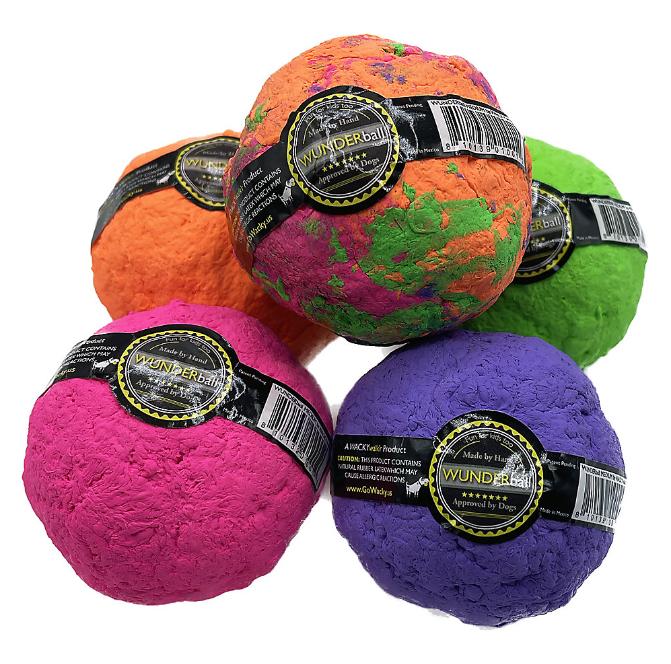 Wacky Walk'r Wunderball Indestructible Dog Toy, Solid/Swirl, Small