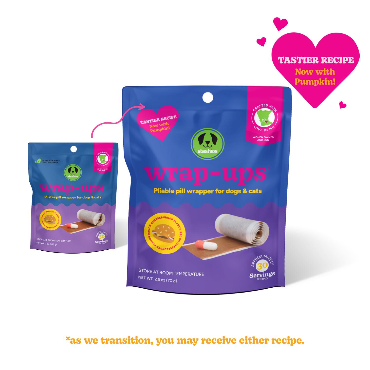 Stashios Wrap-Ups Bacon Cheeseburger Flavored Dog & Cat Treats, 2-oz