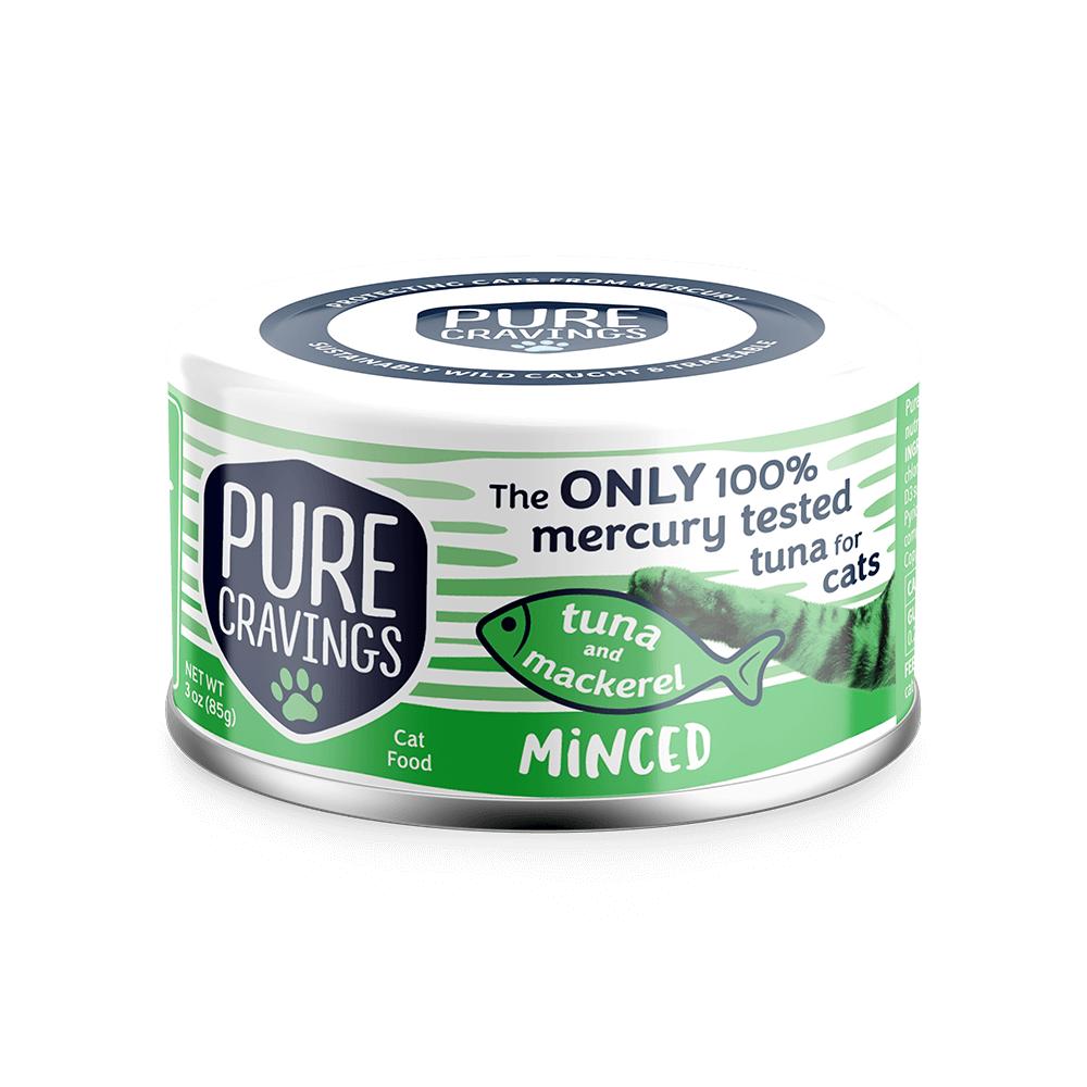 Pure Cravings Minced Tuna & Mackerel with Topper Wet Cat Food Can, 3-oz