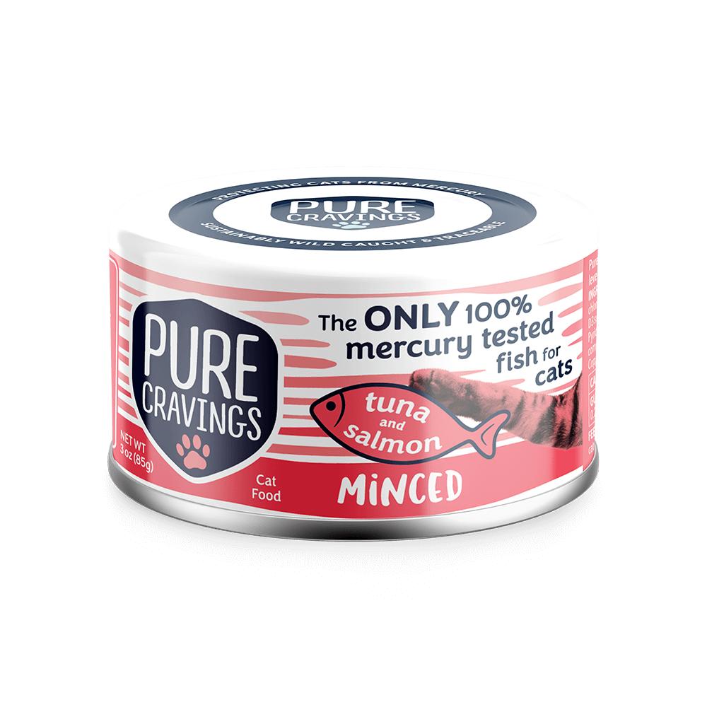 Pure Cravings Minced Tuna & Salmon with Topper Wet Cat Food Can, 3-oz