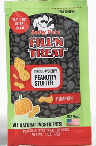 Jolly Pets Fill'N Treat Pumpkin Peanut Butter Dog Treats, 1-oz
