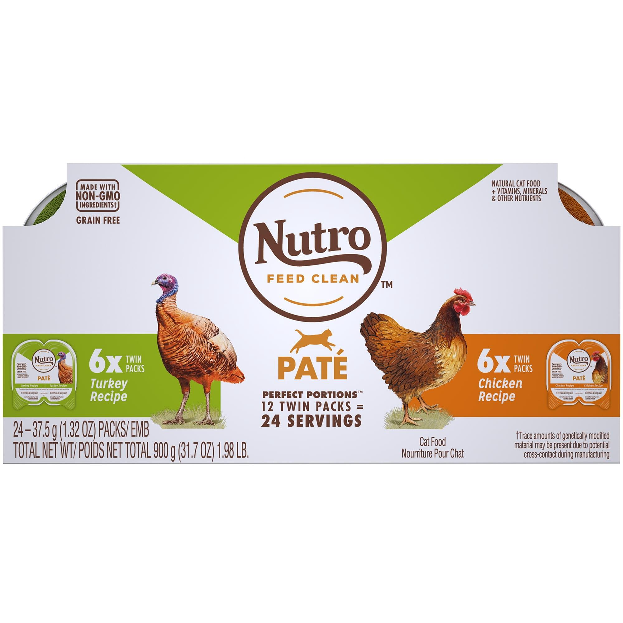 Nutro Perfect Portions Pate Turkey & Chicken Variety Pack Wet Cat Food Trays, 2.65-oz, 12-count