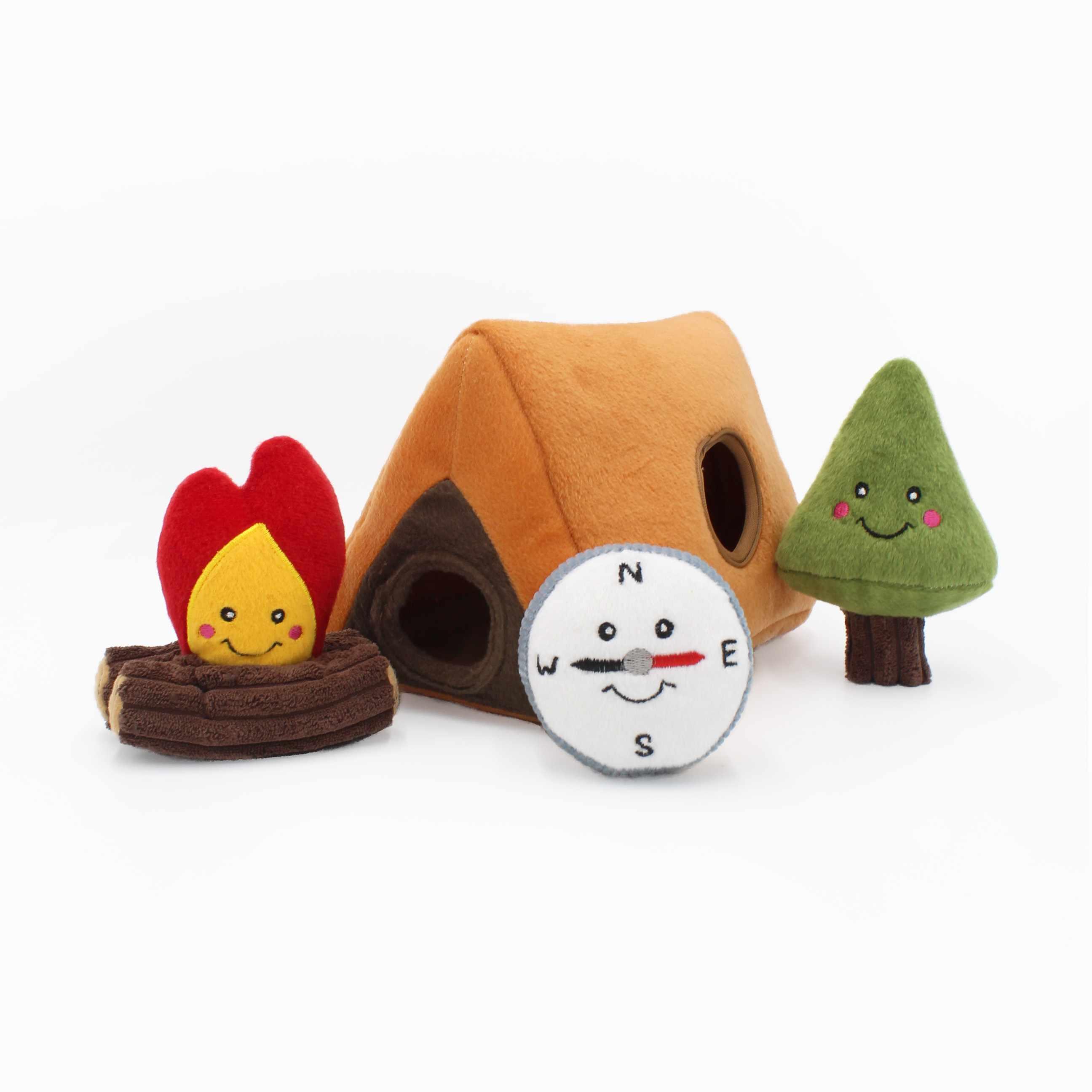 ZippyPaws Zippy Burrow Camping Tent Dog Toy