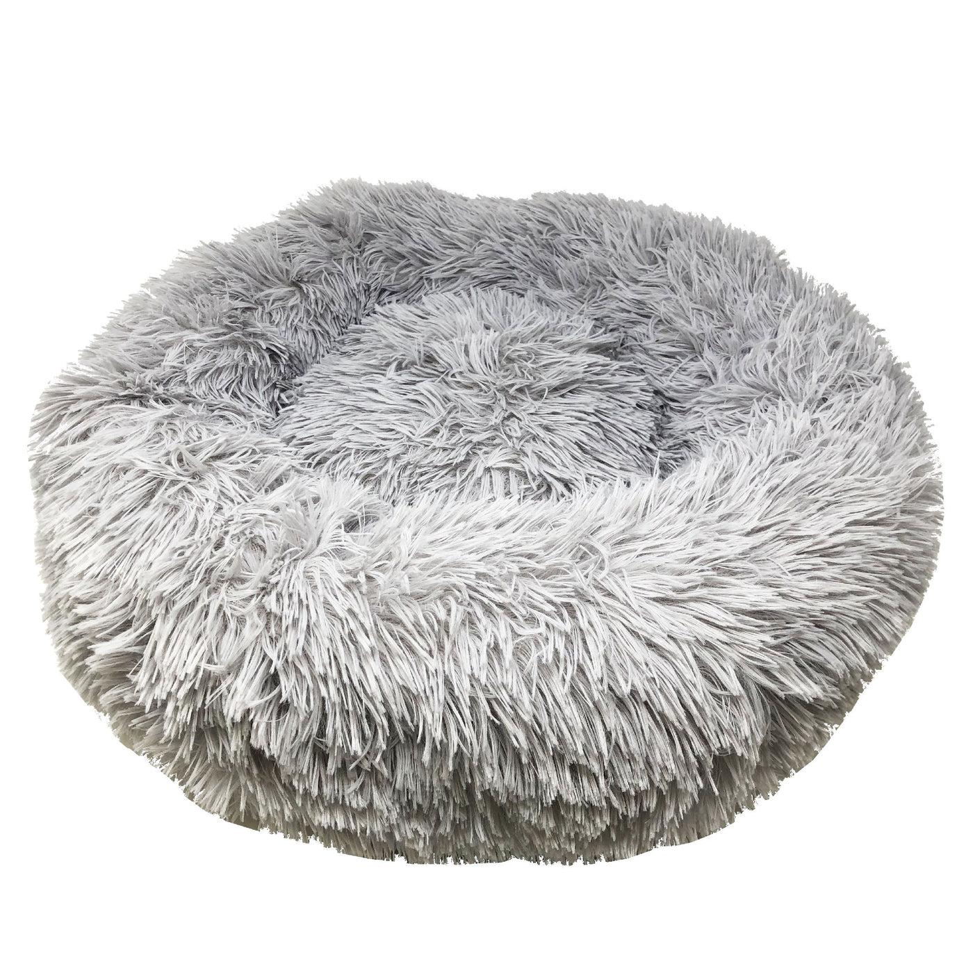 Pet Life Nestler High-Grade Plush & Soft Rounded Dog Bed, Gray