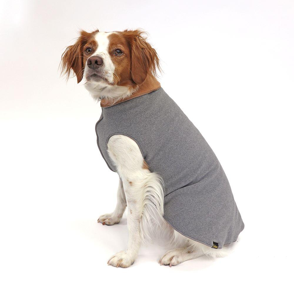 Goldpaw Duluth Double Fleece Dog Coat, Charcoal & Chipmunk, 18