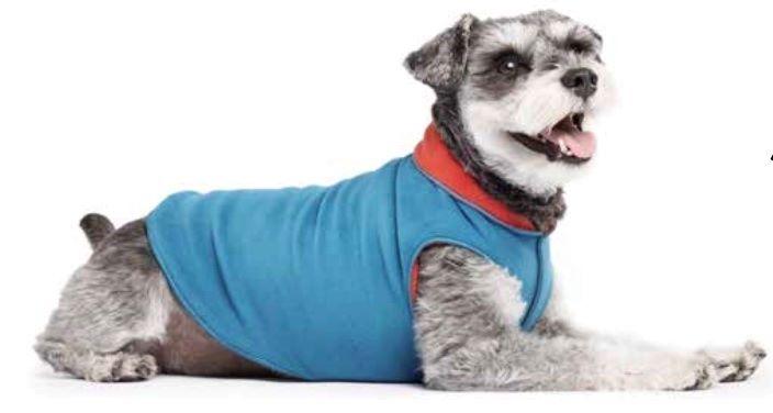 Goldpaw Duluth Double Fleece Dog Coat, Paprika & Marine, 12