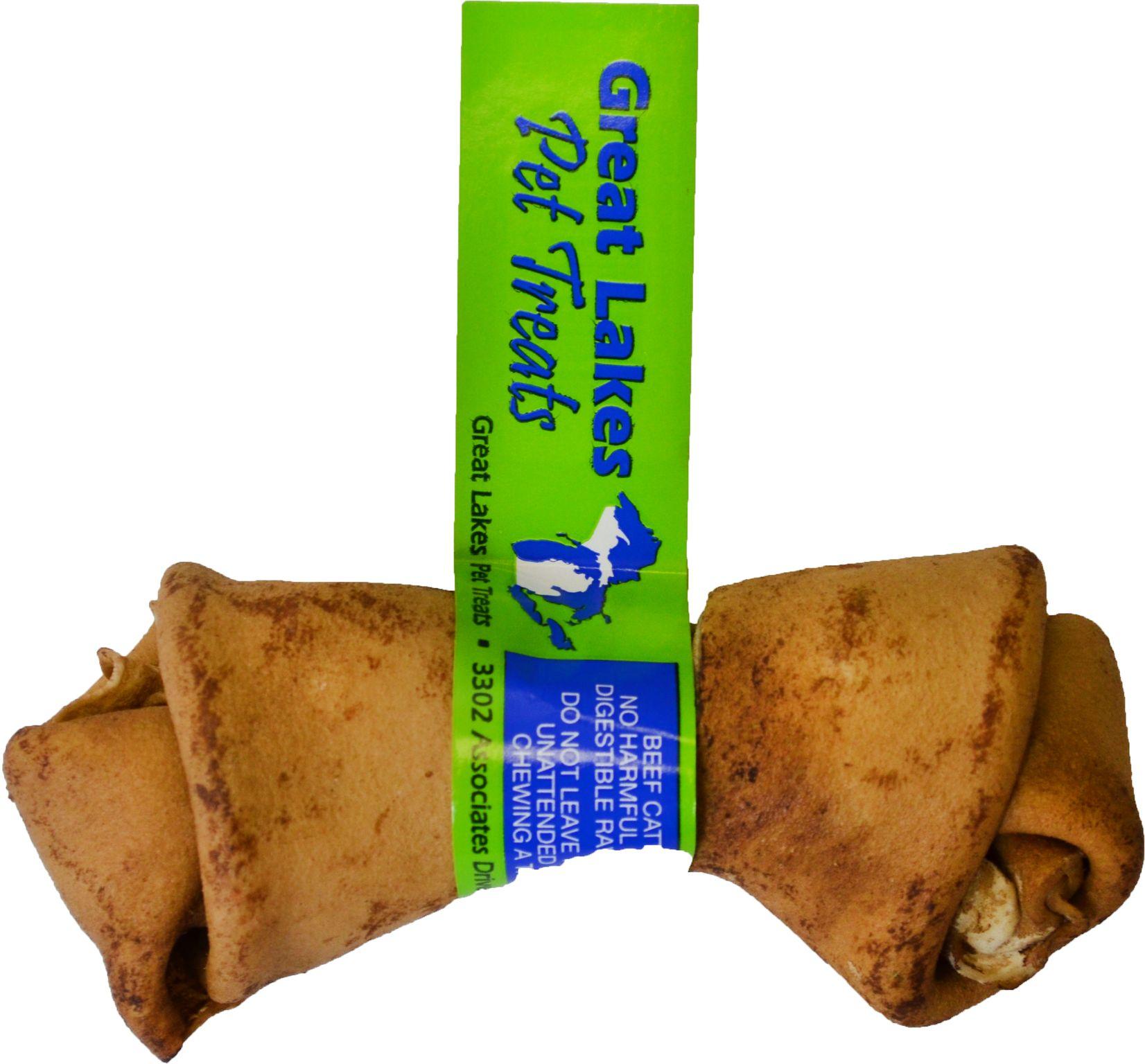 Great Lakes Peanut Butter Knotted Bone Dog Treats, 4-5-in