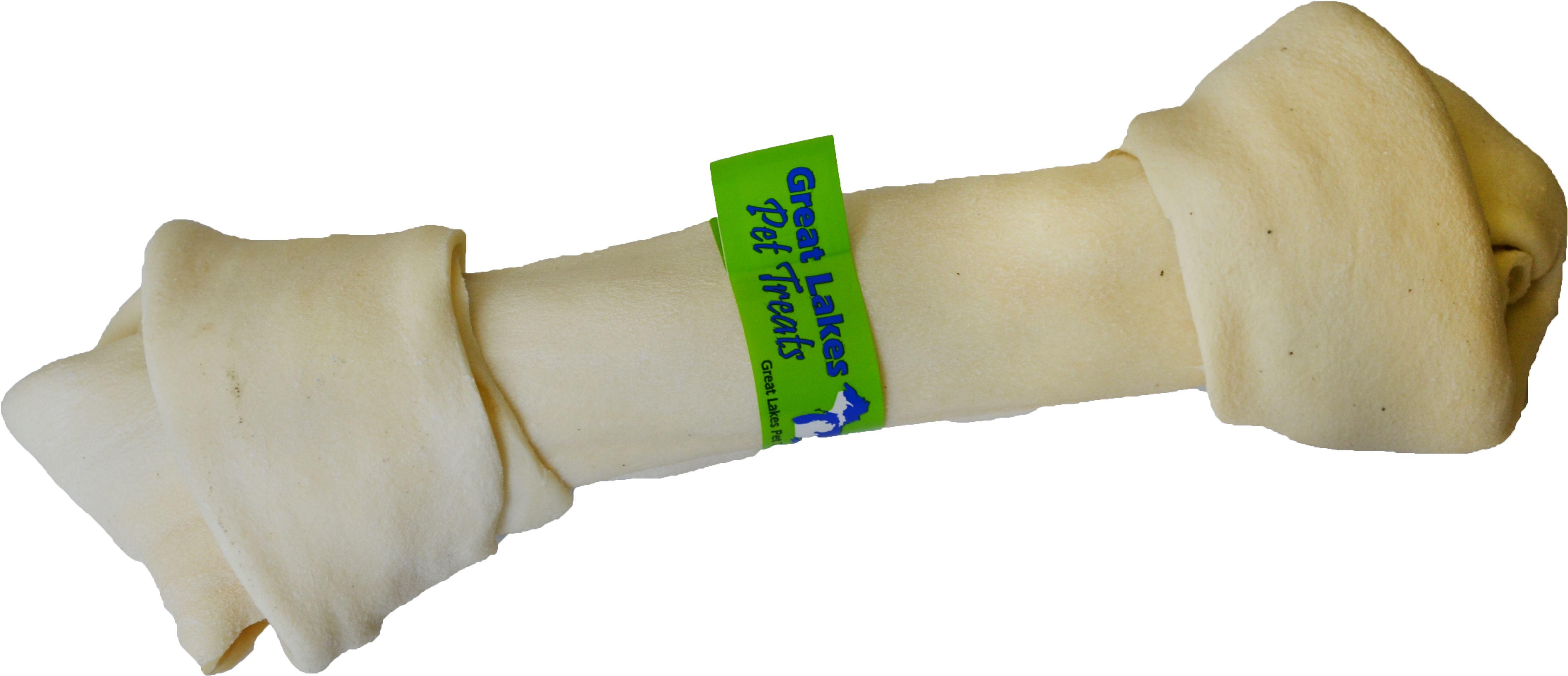 Great Lakes Knotted Bone Dog Treats, White, 11-13-in