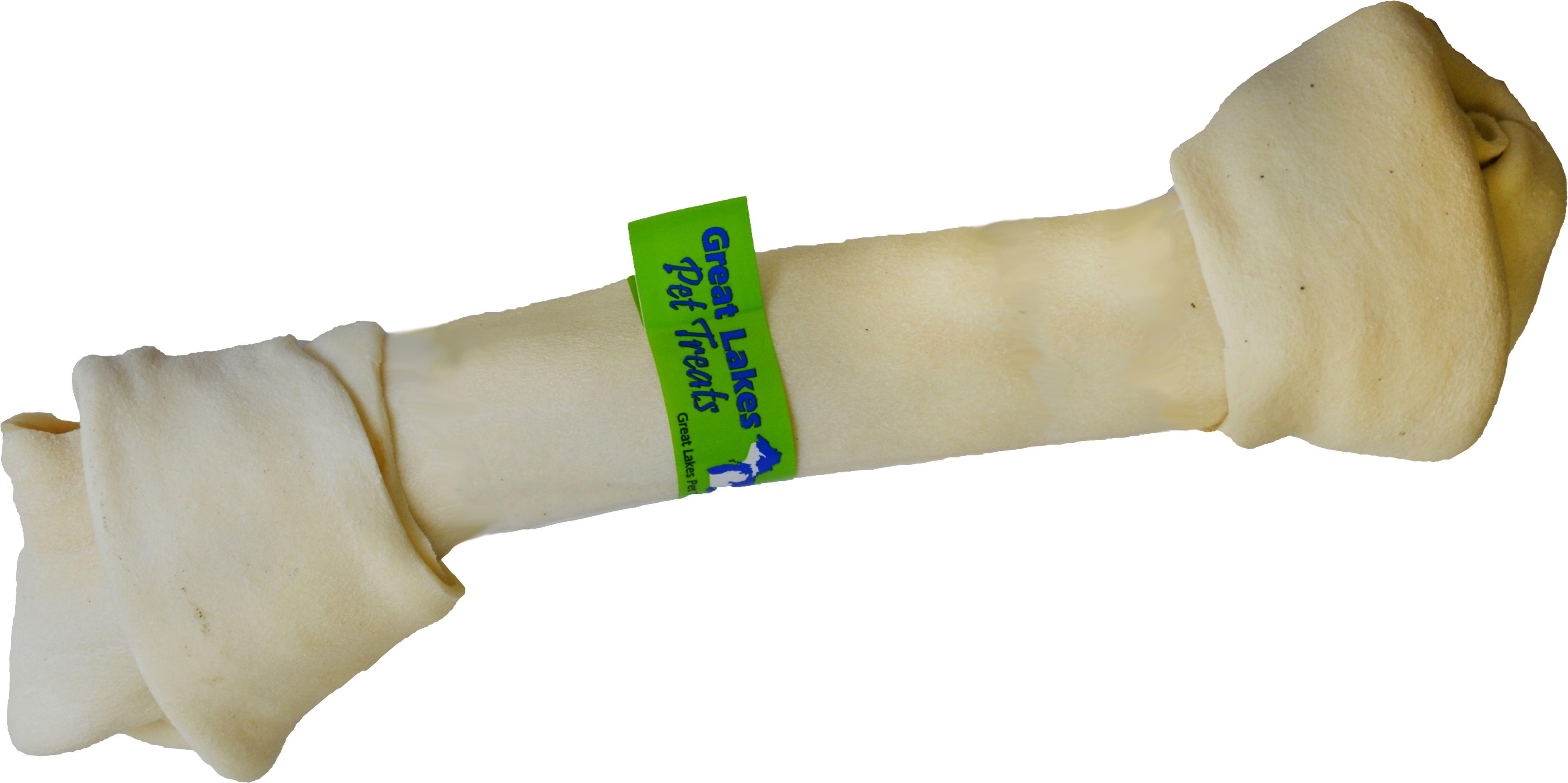 Great Lakes Knotted Bone Dog Treats, White, 15-16-in