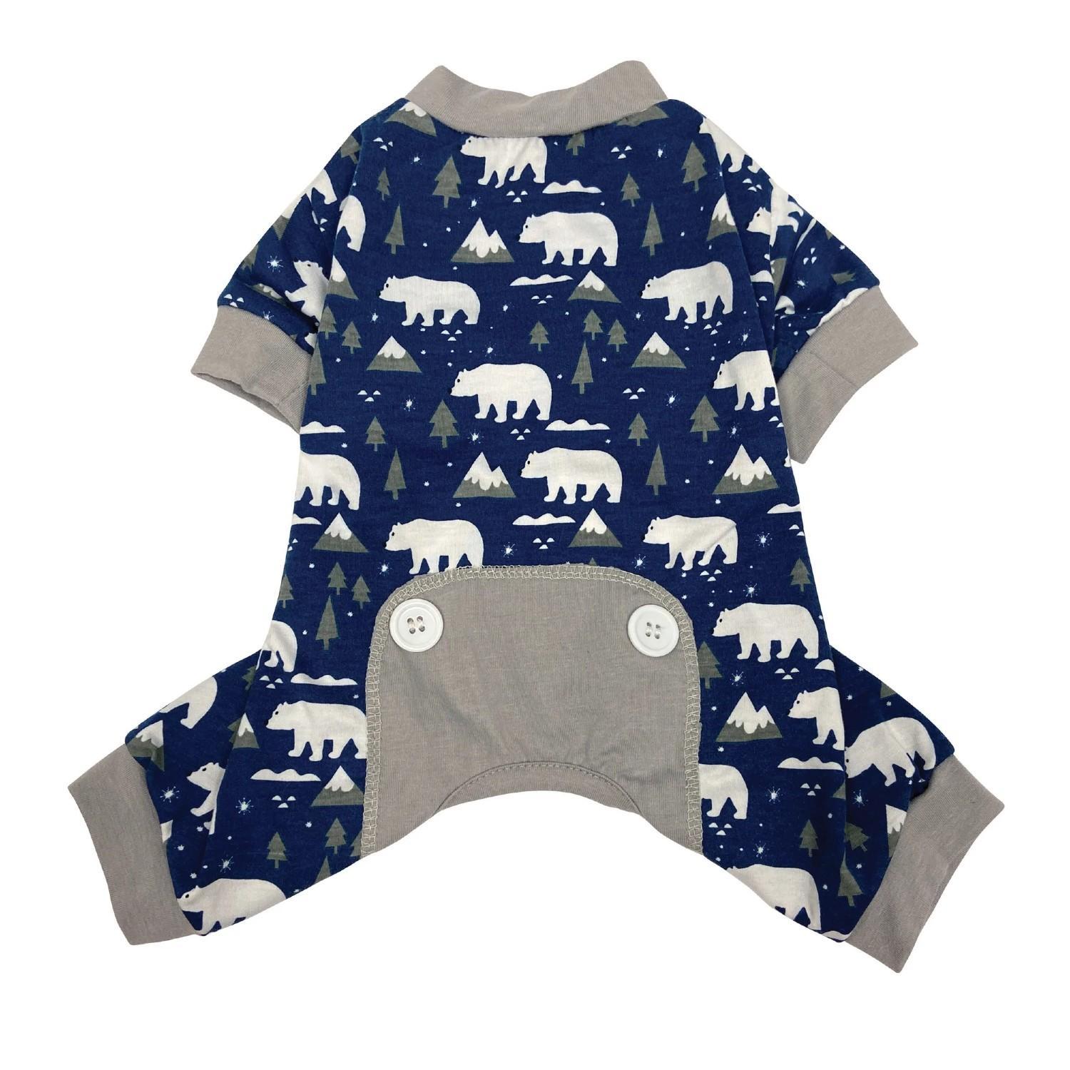 foufouBRANDS Arctic Polar Dog Pajamas, Navy Blue, X-Small