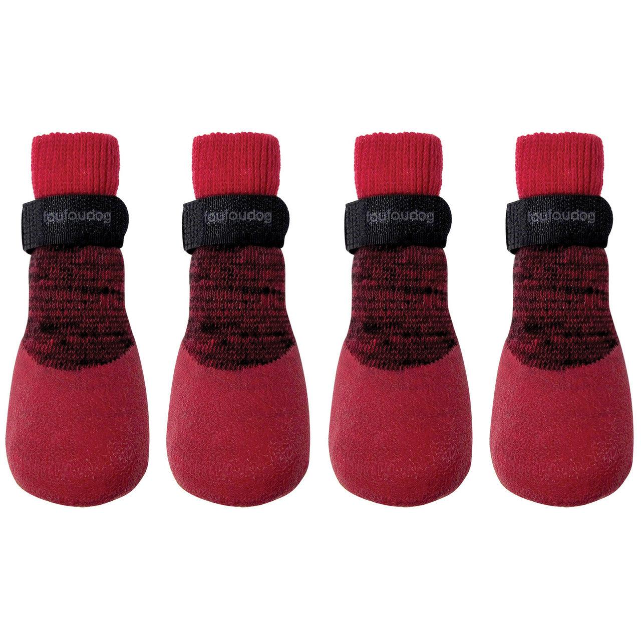 foufouBRANDS Rubber Dipped Dog Socks, Red