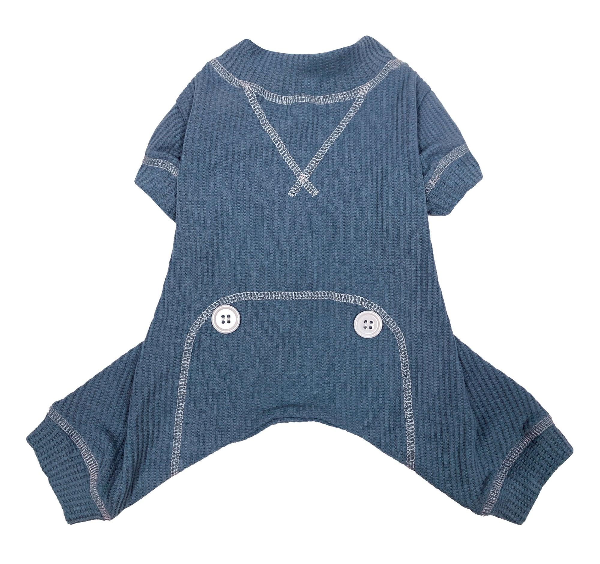 foufouBRANDS Thermal Dog Pajamas, Blue, X-Small