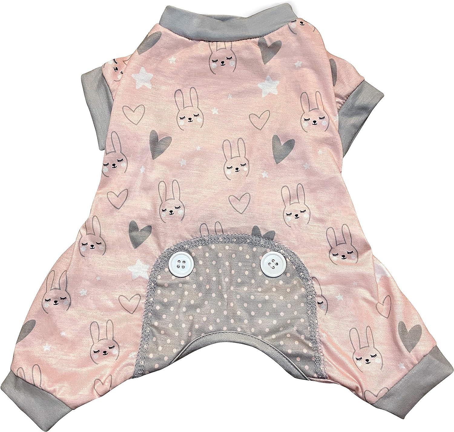 foufouBRANDS Bunny Love Dog Pajamas, XX-Large