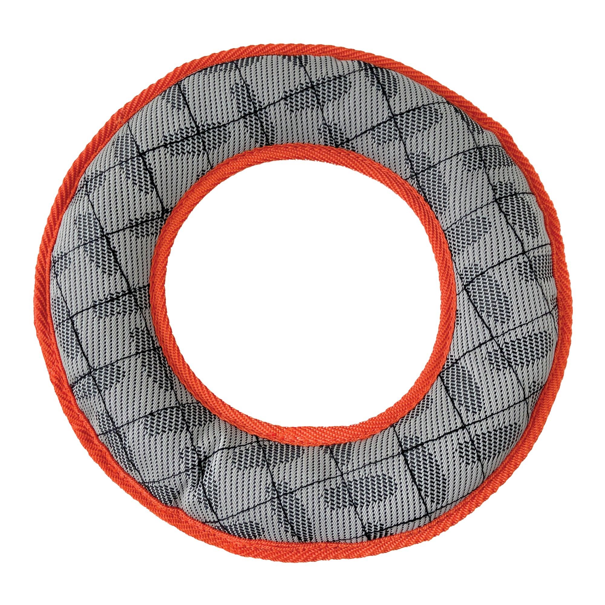 foufouBRANDS fouFIT Tuff Tugs Ring Dog Toy, Orange, Large