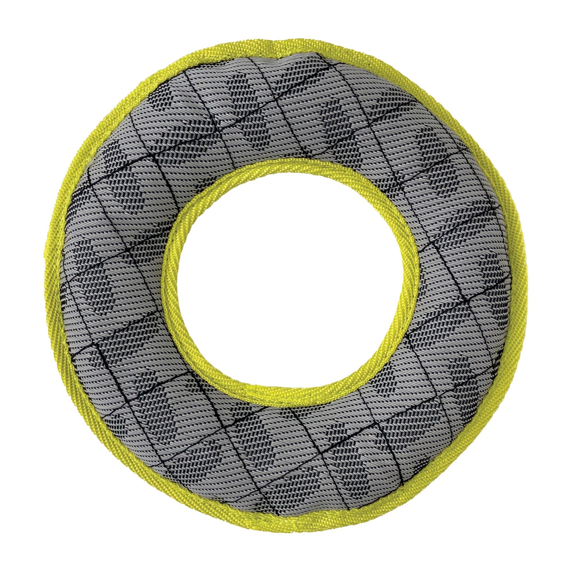 foufouBRANDS fouFIT Tuff Tugs Ring Dog Toy, Yellow, Small