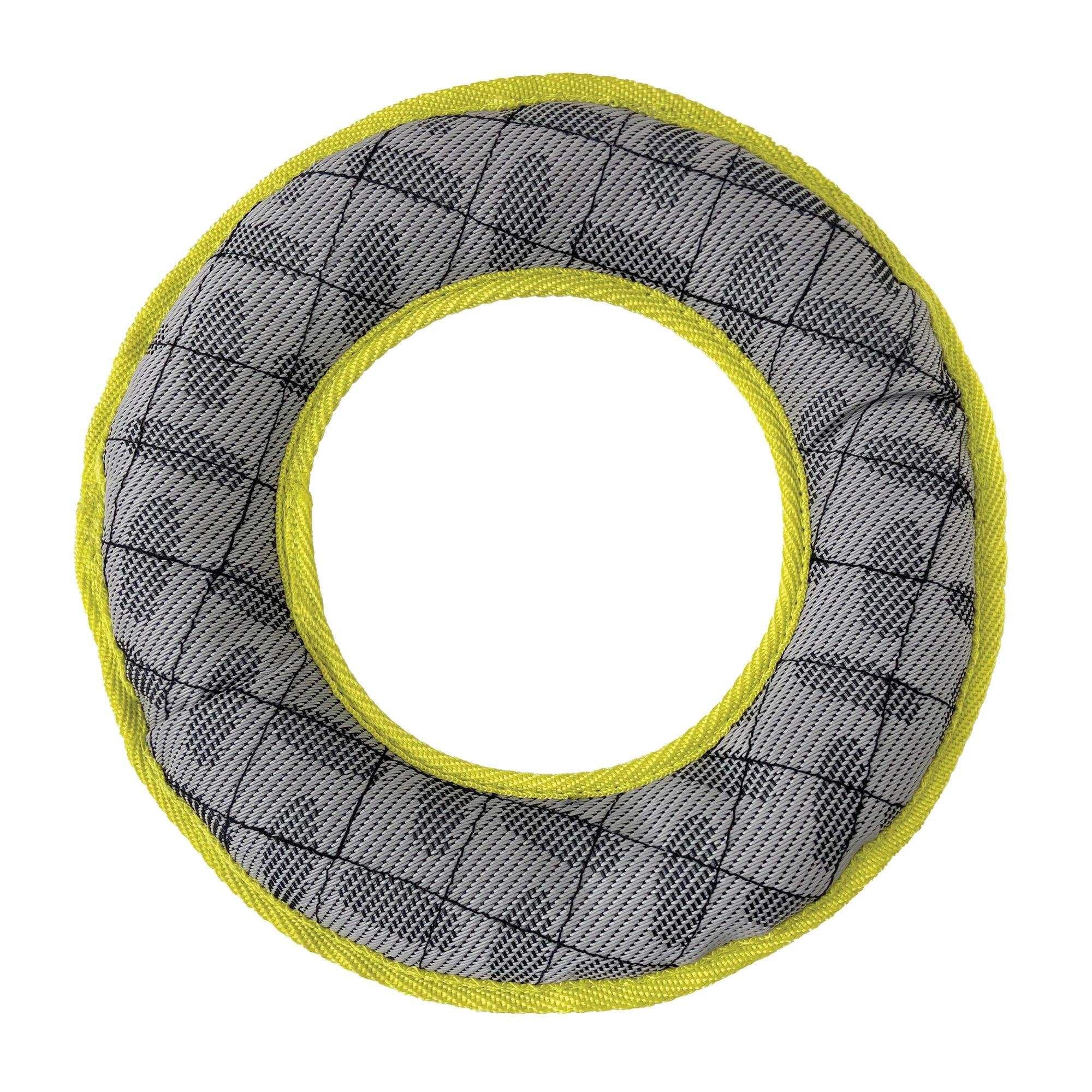 foufouBRANDS fouFIT Tuff Tugs Ring Dog Toy, Yellow, Large